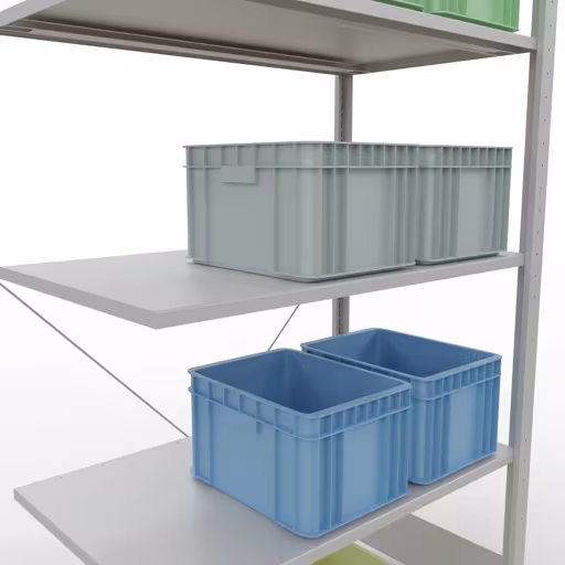 Ripiano aggiuntivo, ripiano angolare (campo C) 2000 x 1000 x 600, 5 ripiani, traversa, RAL 7035 grigio chiaro della categoria ripiani angolari con GTIN 4004514241580 Ripiano aggiuntivo, ripiano angolare (campo C) 2000 x 1000 x 600, 5 ripiani, traversa, RAL 7035 grigio chiaro della marca Schulte Lagertechnik dalla gamma di prodotti Scaffali