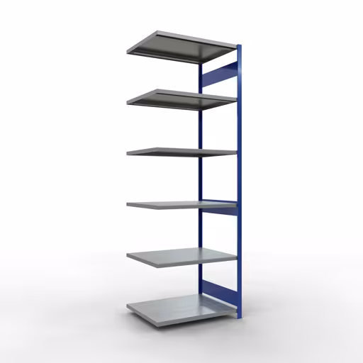 Figure n° 9 de l'article système d'étagères enfichables MULTIplus250, 3000 x 1000 x 800 mm, 7 étagères, RAL 5010 bleu gentiane/galvanisé du groupe de produits système enfichable de Schulte Lagertechnik