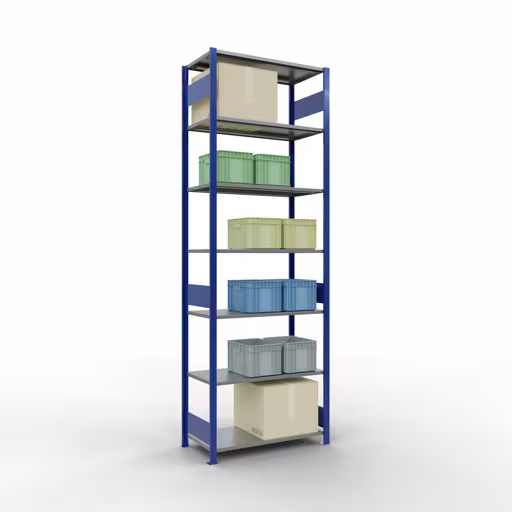 Immagine del prodotto n. 12 dell'articolo scaffale base, scaffale, sistema a innesto MULTIplus85, 3000 x 1000 x 500 mm (AxLxP), 7 ripiani, barre longitudinali, RAL 5010 blu genziana Figura n. 12 dell'articolo scaffale base, scaffale, sistema a innesto MULTIplus85, 3000 x 1000 x 500 mm (AxLxP), 7 ripiani, barre longitudinali, RAL 5010 blu genziana del gruppo di prodotti sistema a innesto della marca Schulte Lagertechnik