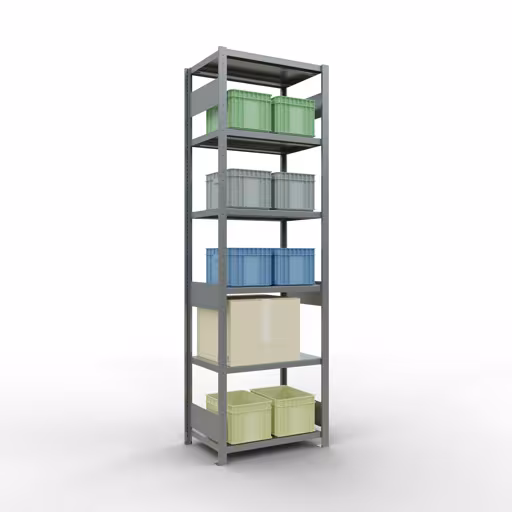 Immagine del prodotto n. 14 dell'articolo scaffale base, scaffale, sistema a innesto MULTIplus250, 2500 x 750 x 500 mm (AxLxP), 6 ripiani, barre longitudinali, zincato Figura n. 14 dell'articolo scaffale base, scaffale, sistema a innesto MULTIplus250, 2500 x 750 x 500 mm (AxLxP), 6 ripiani, barre longitudinali, zincato del gruppo di prodotti sistema a innesto della marca Schulte Lagertechnik