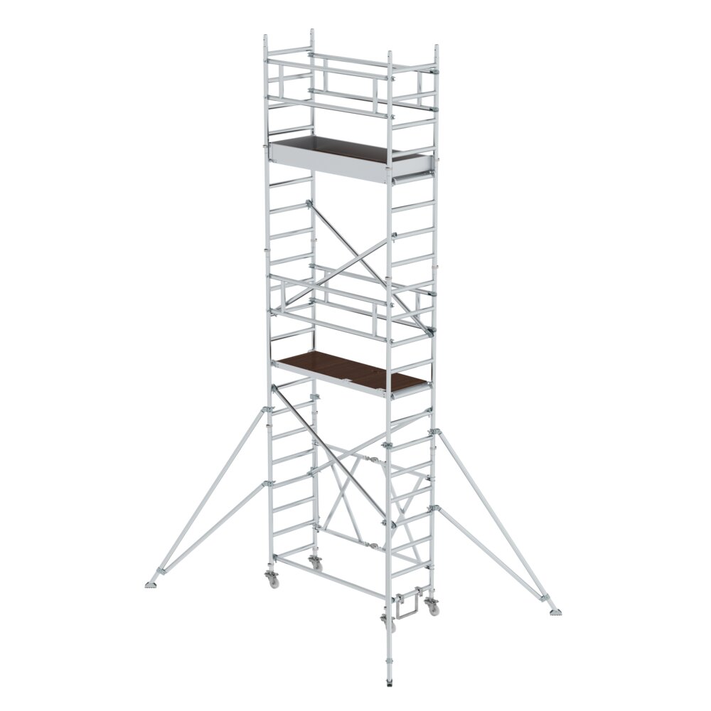 Échafaudage pliant Munk 0,75 x 1,80 m avec stabilisateurs, hauteur de plateforme 4,80 m, de Günzburger Steigtechnik Échafaudage pliant Munk 1,35 x 1,80 m avec stabilisateurs, de la catégorie Échafaudages pliants, référence 115148