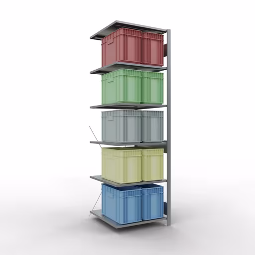 Scaffali aggiuntivi, scaffali, sistema a innesto MULTIplus150, 2500 x 750 x 800 mm (AxLxP), 6 ripiani, traversa, zincato di Schulte Lagertechnik con l'articolo n. 12786-75