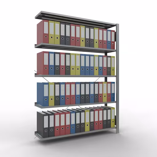 Figure n° 9 de l'article étagère complémentaire, étagère de bureau, système enfichable MULTIplus85, 1800 x 1300 x 300 mm (HxLxP), 5 étagères, galvanisées, de la gamme d'étagères de bureau de Schulte Lagertechnik