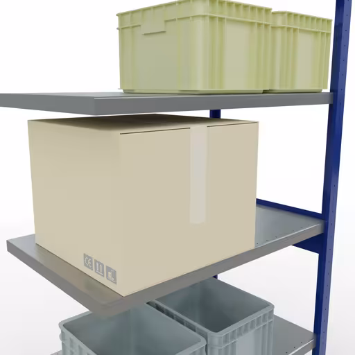 Image supplémentaire de l'article Système d'étagères MULTIplus250, 2500 x 1000 x 600 mm, 6 étagères, RAL 5010 bleu gentiane/galvanisé à partir d'une étagère supplémentaire
