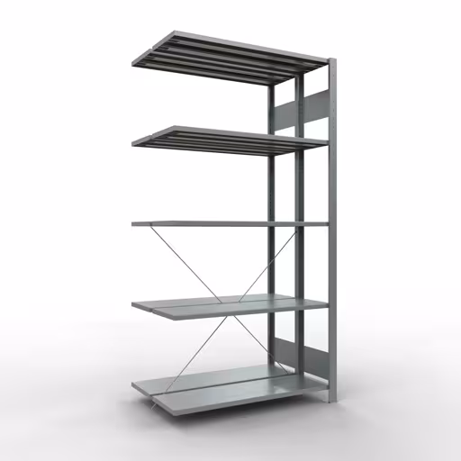 Figura n. 13 dell'articolo scaffale aggiuntivo, scaffale doppio, sistema di scaffali MULTIplus150, 2000 x 1000 x (2x300) mm (AxLxP), 2x5 ripiani, traversa, zincato dal gruppo di prodotti scaffali a scaffali della marca Schulte Lagertechnik