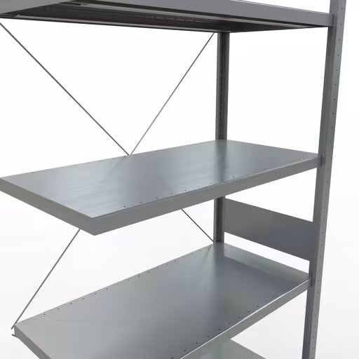 Scaffali aggiuntivi, scaffali, sistema a innesto MULTIplus330, 3000 x 1000 x 500 mm (AxLxP), 7 ripiani, traversa, zincato di Schulte Lagertechnik della categoria Sistemi a innesto