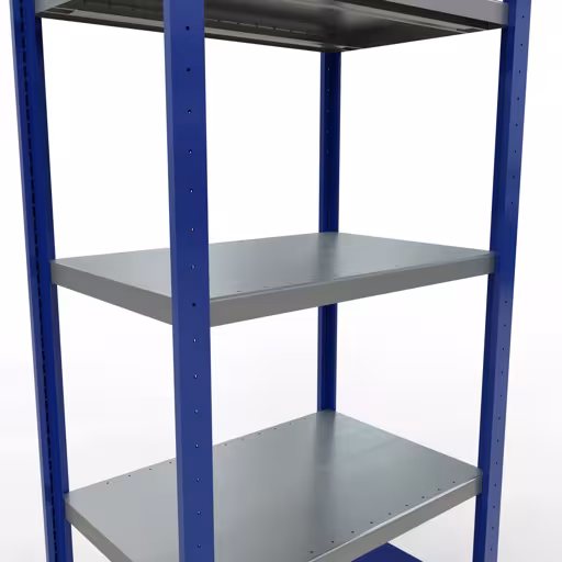 Abbildung Nr 12 des Artikels Grundregal, Fachbodenregal Stecksystem MULTIplus250, 2000 x 750 x 500 mm (HxBxT), 5 Fachböden, Längenriegel, RAL 5010 enzianblau/verzinkt/verzinkt aus der Produktgruppe Stecksystem von der Marke Schulte Lagertechnik