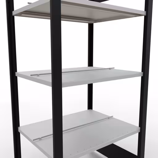 Figure n° 12 de l'article étagère de base, étagère de bureau, système enfichable MULTIplus150, 1800 x 750 x 600 mm, 5 étagères, avec butée centrale, noir/gris clair du groupe de produits étagères de bureau de la marque Schulte Lagertechnik