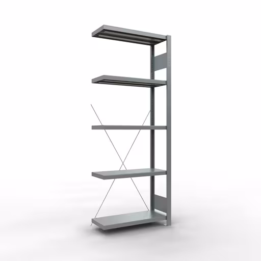 Scaffali aggiuntivi, scaffali, sistema a innesto MULTIplus250, 2000 x 750 x 300 mm (AxLxP), 5 ripiani, traversa, zincato di Schulte Lagertechnik con l'articolo n. 12935-75