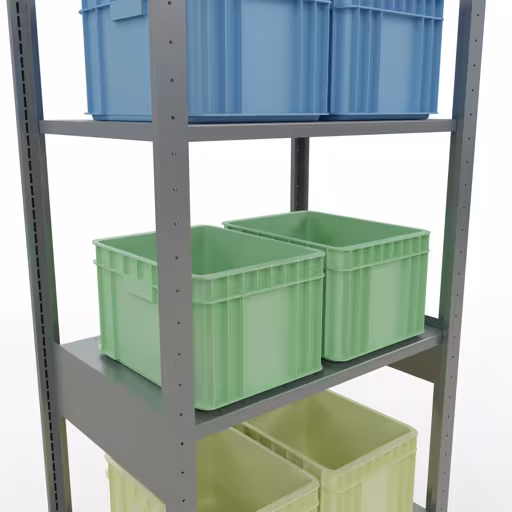 Immagine aggiuntiva dell'articolo Scaffale base, scaffale, sistema a innesto MULTIplus150, 2500 x 750 x 500 mm (AxLxP), 6 ripiani, barre longitudinali, zincato Immagine aggiuntiva dell'articolo Scaffale base, scaffale, sistema a innesto MULTIplus150, 2500 x 750 x 500 mm (AxLxP), 6 ripiani, barre longitudinali, zincato dal ripiano base