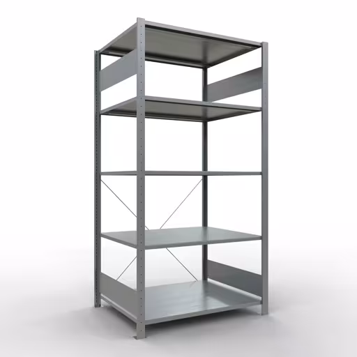 Étagère de base, étagère, système enfichable MULTIplus150, 2000 x 1000 x 800 mm (HxLxP), 5 étagères, traverse, galvanisée de Schulte Lagertechnik Étagère de base, étagère, système enfichable MULTIplus150, 2000 x 1000 x 800 mm (HxLxP), 5 étagères, traverse, galvanisée, étagère de base, réf. 12580