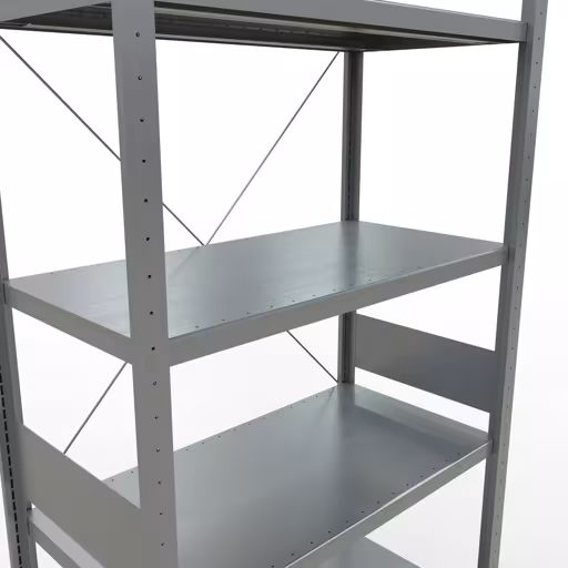 Scaffale base, scaffale, sistema a innesto MULTIplus330, 3000 x 1000 x 500 mm (AxLxP), 7 ripiani, traversa, zincato di Schulte Lagertechnik con l'articolo n. 13952