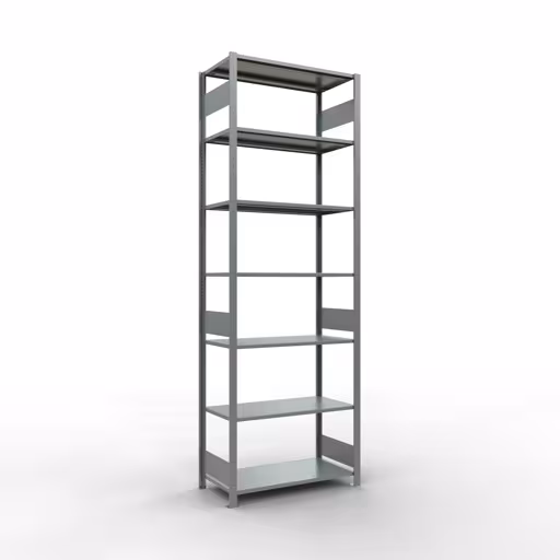 Scaffale base, scaffale, sistema a innesto MULTIplus150, 3000 x 1000 x 500 mm (AxLxP), 7 ripiani, barre longitudinali, zincato di Schulte Lagertechnik con l'articolo n. 12752-LR