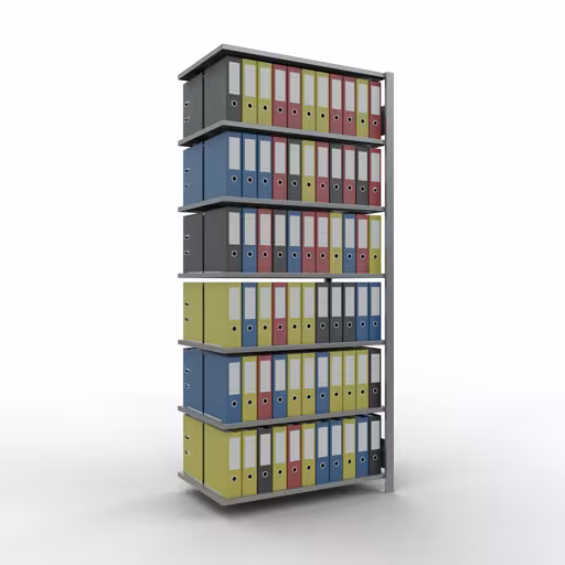 Figure n° 11 de l'article étagère complémentaire, étagère de bureau, système enfichable MULTIplus150, 2300 x 1000 x 600 mm, 7 étagères, galvanisées, de la gamme d'étagères de bureau de Schulte Lagertechnik