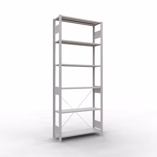 Figure n° 14 de l'article étagère de base, étagère, système enfichable MULTIplus85, 2500 x 1000 x 300 mm, 6 étagères, traverse, RAL 7035 gris clair du groupe de produits système enfichable de la marque Schulte Lagertechnik