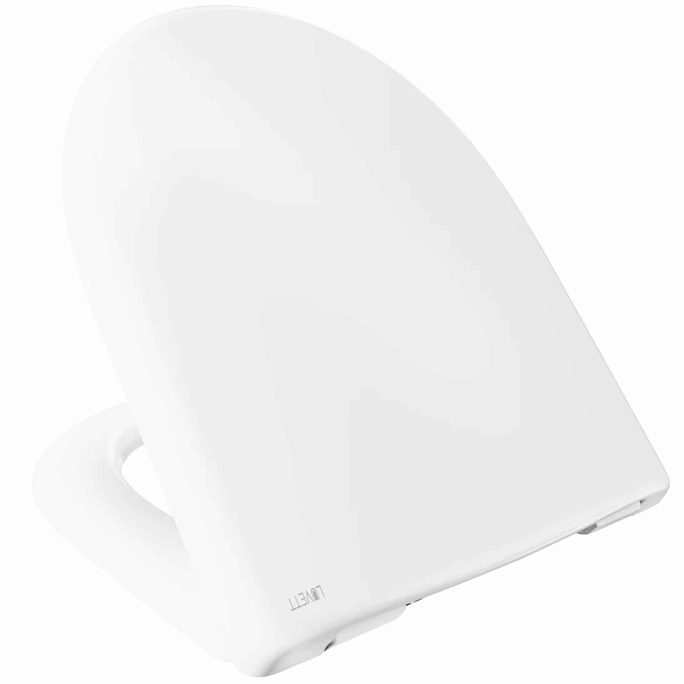 Abattant WC D100 blanc en forme de D avec mécanisme de fermeture amortie, convient entre autres pour Geberit/Keramag Renova No. 1 de LUVETT Abattant WC D100 blanc en forme de D avec mécanisme de fermeture douce, convient pour Geberit/Keramag Renova No. 1, WC/WC, réf. 536138