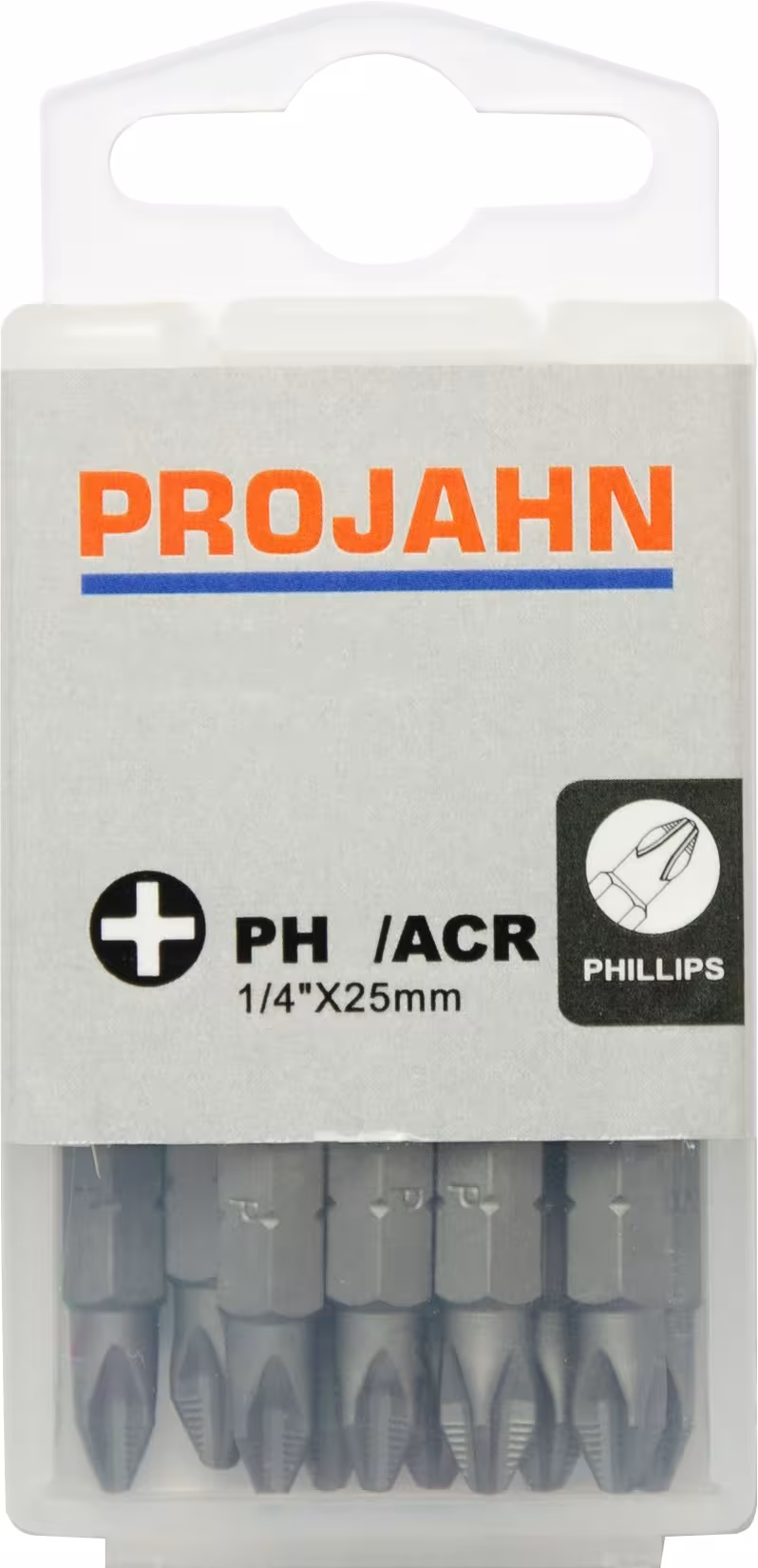 Punta ACR 1/4" L25 mm Phillips n. 2 confezione da 10 della marca PROJAHN dalla categoria accessori per macchine