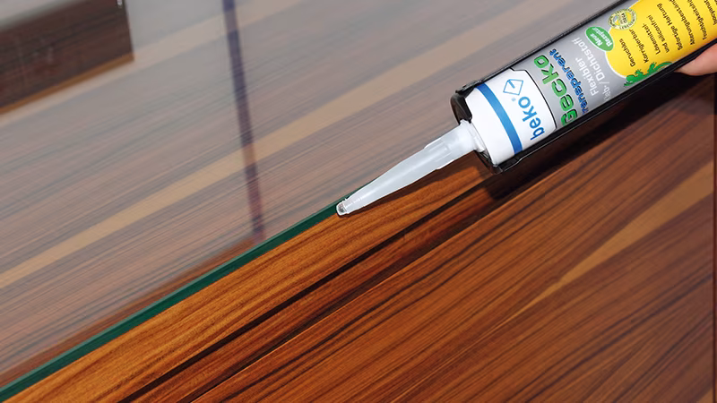 Gecko 290 ml TRANSPARENT Colle/produit d'étanchéité Hartholz, Holz, Fußboden, Bodenbeläge, Gebeiztes Holz