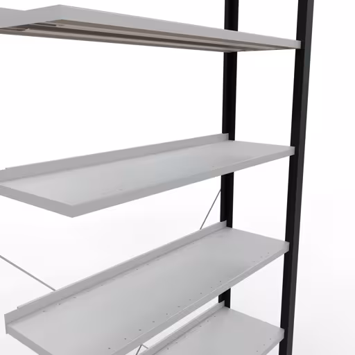 Figura n. 12 dell'articolo scaffali componibili, scaffali per ufficio, sistema a innesto MULTIplus85, 2300 x 1000 x 300 mm, 7 ripiani, nero/grigio chiaro del gruppo di prodotti scaffali per ufficio della marca Schulte Lagertechnik