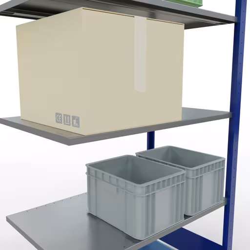 Immagine del prodotto n. 14 dell'articolo scaffale aggiuntivo, sistema a innesto MULTIplus150, 2000 x 1000 x 600 mm (AxLxP), 5 ripiani, RAL 5010 blu genziana/zincato dalla gamma di prodotti del sistema a innesto di Schulte Lagertechnik
