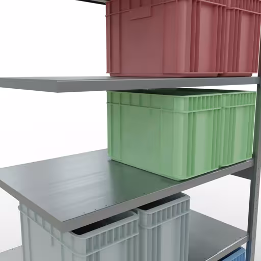 Figure n° 13 de l'article, système d'étagères MULTIplus250, système enfichable, 2500 x 1300 x 800 mm, 6 étagères, galvanisé du groupe de produits système enfichable de Schulte Lagertechnik