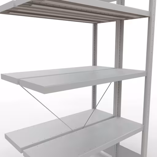 Image supplémentaire de l'article, étagère double, système d'étagères MULTIplus250, 2000 x 1000 x (2x300) mm, 2x5 étagères, gris clair RAL 7035 à partir d'étagères doubles