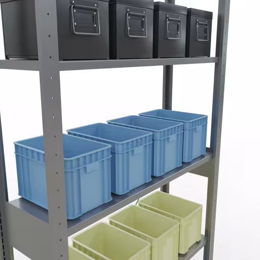 Étagère de base, étagère, système enfichable MULTIplus85, 2500 x 1000 x 300 mm, 6 étagères, traverse, galvanisée de la marque Schulte Lagertechnik de la gamme de produits du système enfichable