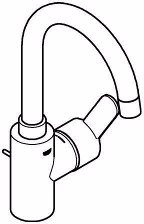 Technische Zeichnung 4049704 GROHE Einhand-Waschtischbatterie Eurostyle C 23043_3 L-Size chrom