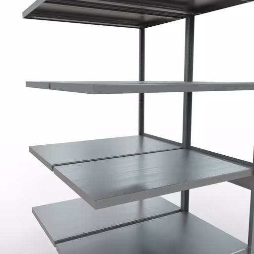 Image du produit n° 7 de l'article étagère supplémentaire, étagère double, système enfichable MULTIplus250, 2500 x 1000 x (2x600) mm, 2x6 étagères, galvanisées de la gamme de produits étagères de la marque Schulte Lagertechnik