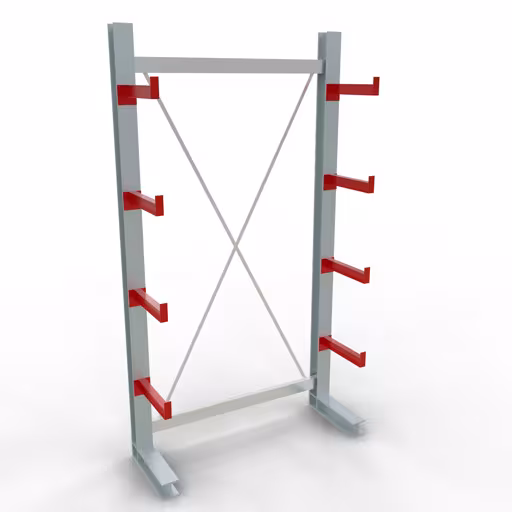 Figura n. 10 dell'articolo Scaffale completo K 3000, unilaterale, 2500 x 1300 x 400 mm, RAL 7001 / RAL 3000, 5 livelli di stoccaggio del gruppo di prodotti scaffalature cantilever della marca Schulte Lagertechnik