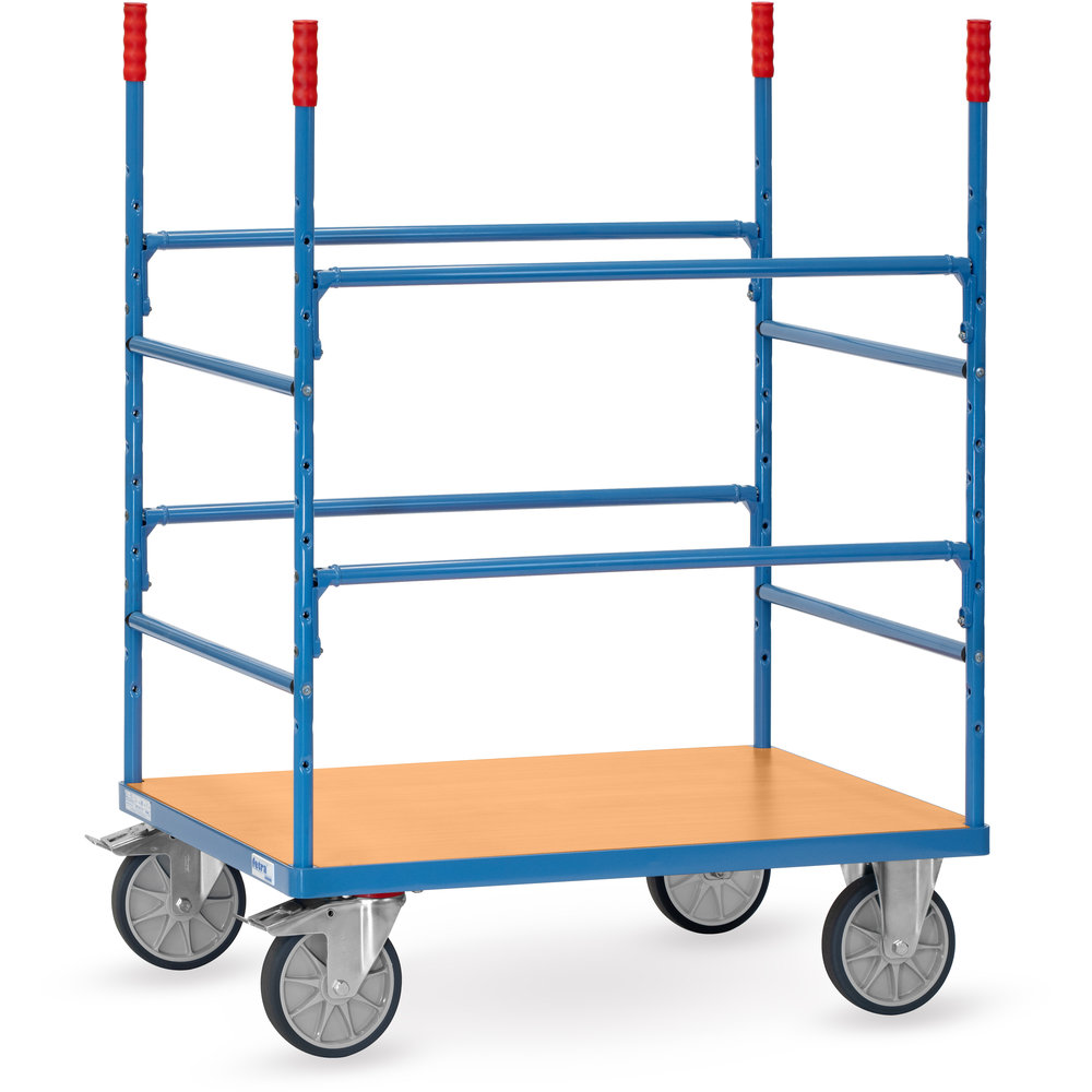 Chariot à matériaux 3543, largeur 800 mm, longueur 1200 mm, marque Fetra Chariot de manutention en tubes et profilés d'acier, appartenant à la catégorie des chariots à plateforme et portant la référence 3543.