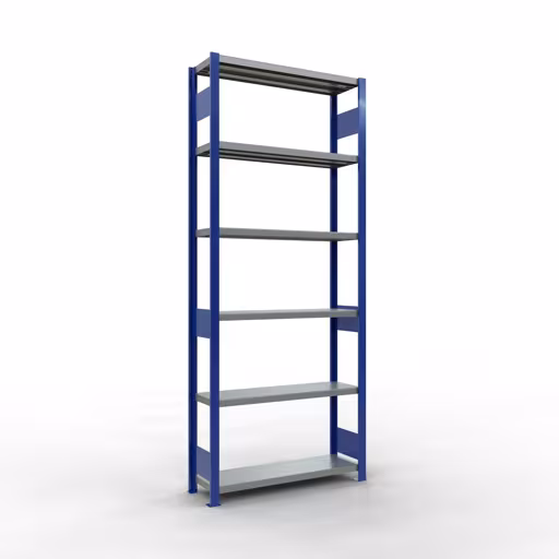 Figure n° 14 de l'article étagère de base, étagère, système enfichable MULTIplus330, 2500 x 1000 x 300 mm, 6 étagères, RAL 5010 bleu gentiane/galvanisé du groupe de produits système enfichable de Schulte Lagertechnik
