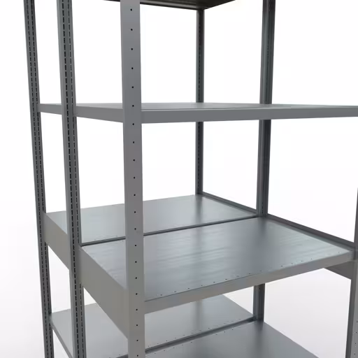 Étagère de base, étagère double, système d'étagères MULTIplus250, 3000 x 1000 x (2x600) mm, 2x7 étagères, barres longitudinales, galvanisées avec GTIN 4058255035618 Étagère de base, étagère double, système d'étagères enfichables MULTIplus250, 3000 x 1000 x (2x600) mm, 2x7 étagères, galvanisées de Schulte Lagertechnik avec le réf. 17962