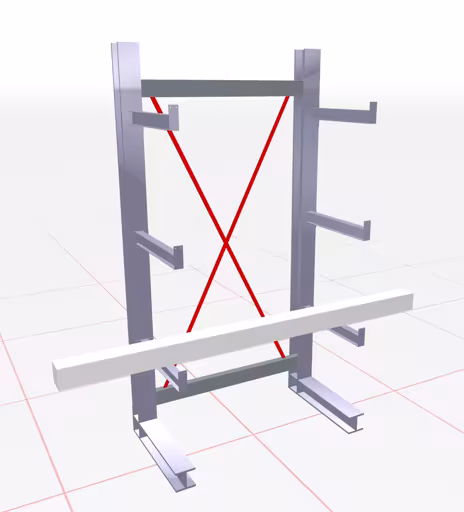 K 3000, traversa 2000 mm per altezze stand fino a 2500 mm, compresi tenditori e viti, zincata della marca Schulte Lagertechnik dal programma di scaffalature cantilever