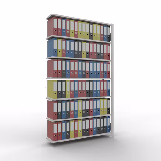 Figure n° 9 de l'article étagère complémentaire, étagère de bureau, système enfichable MULTIplus85, 2300 x 1300 x 300 mm, 7 étagères, gris clair de la gamme d'étagères de bureau de Schulte Lagertechnik