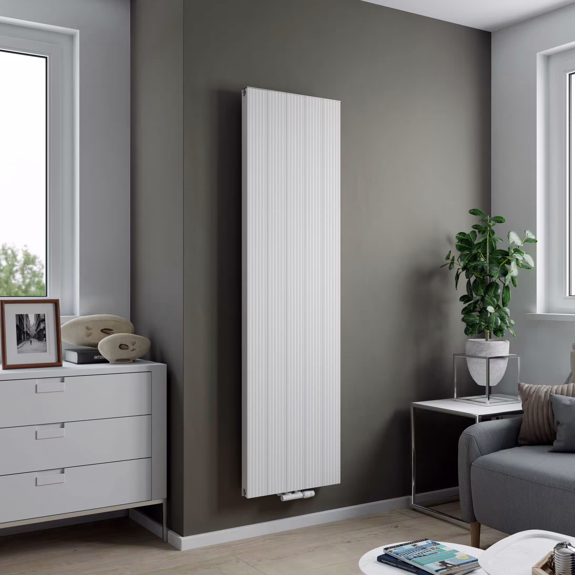 Radiatore in alluminio Ximax Valeo attacco centrale bianco, radiatore in alluminio, articolo n. 11641