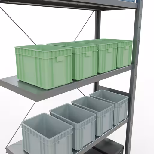 Immagine aggiuntiva dell'articolo Ripiano aggiuntivo, ripiano per scaffale Sistema a innesto MULTIplus250, 3000 x 1000 x 400 mm (AxLxP), 7 ripiani, traversa, zincato da ripiano aggiuntivo