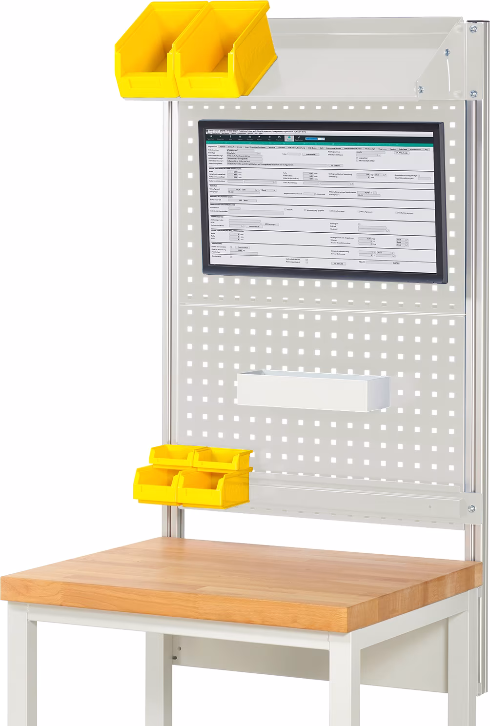 Struttura del sistema - Set completo 02, per larghezza prodotto 750 mm, RAL7035/RAL7035 di Rau Struttura del sistema - Set completo 02 dalla categoria Attrezzature per postazioni di lavoro con il numero di articolo EE-BW-KS-02-0750.12