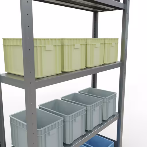 Immagine aggiuntiva dell'articolo Scaffale base, scaffale, sistema a innesto MULTIplus330, 2000 x 1000 x 300 mm (AxLxP), 5 ripiani, barre longitudinali, zincato dal ripiano base