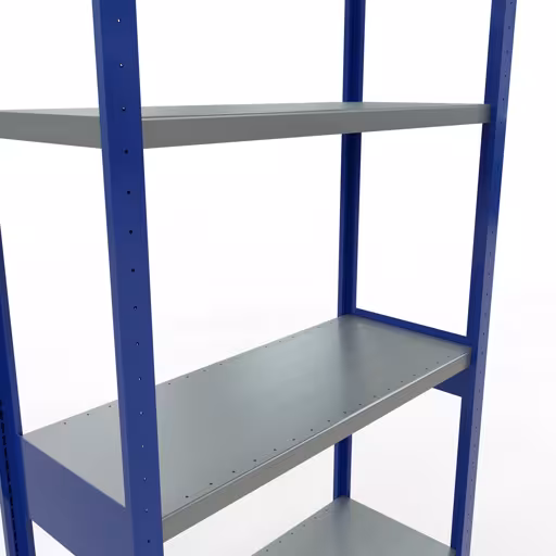 Figura n. 15 dell'articolo scaffale base, scaffale, sistema a innesto MULTIplus250, 3000 x 1000 x 400 mm (AxLxP), 7 ripiani, barre longitudinali, RAL 5010 blu genziana/zincato del gruppo di prodotti sistema a innesto della marca Schulte Lagertechnik
