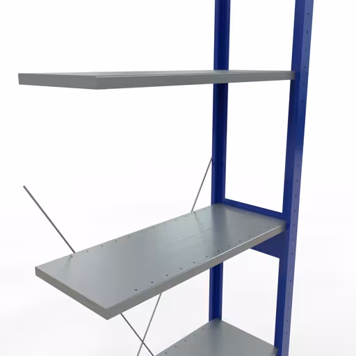 , Étagère MULTIplus150 système enfichable, 2500 x 750 x 300 mm, 6 étagères, RAL 5010 bleu gentiane/galvanisé/galvanisé de Schulte Lagertechnik de la gamme de produits système enfichable