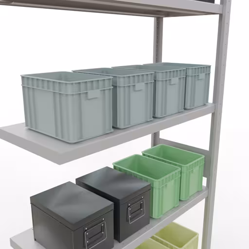 Rayonnage supplémentaire, étagère, système enfichable MULTIplus330, 3000 x 1000 x 400 mm, 7 étagères, gris clair RAL 7035 de Schulte Lagertechnik de la catégorie des systèmes enfichables