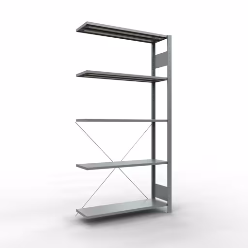 Scaffali aggiuntivi, scaffali, sistema a innesto MULTIplus150, 2000 x 1000 x 300 mm (AxLxP), 5 ripiani, traversa, zincato di Schulte Lagertechnik Ripiano aggiuntivo, ripiano a scaffale, sistema a innesto MULTIplus150, 2000 x 1000 x 300 mm (AxLxP), 5 ripiani, traversa, zincato, ripiano aggiuntivo, articolo n. 12735