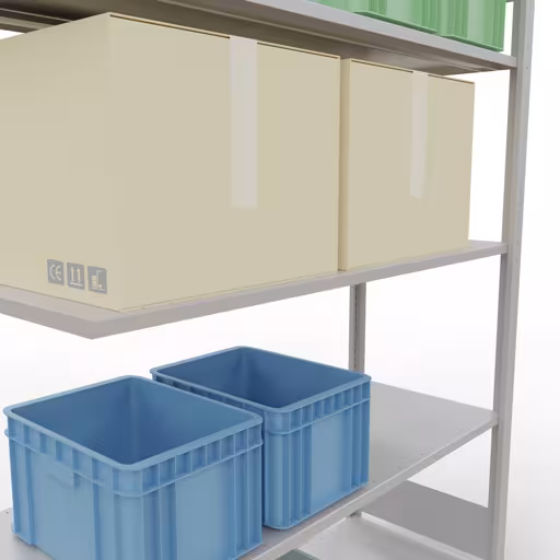 Image du produit n° 15 de l'article étagère complémentaire, système enfichable MULTIplus150, 2000 x 1300 x 500 mm, 5 étagères, RAL 7035 gris clair de la gamme de produits système enfichable de la marque Schulte Lagertechnik