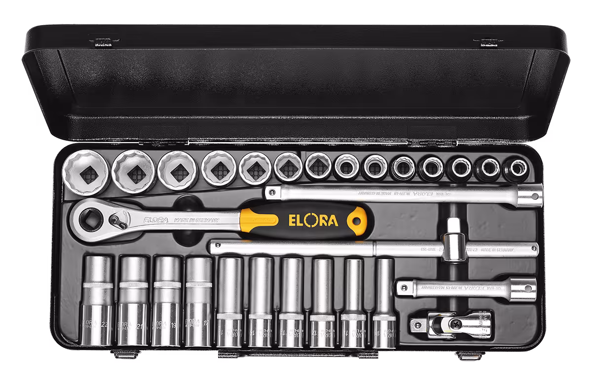 Set di chiavi a bussola 1/2", a dodici punte, 29 pezzi 10-32 mm, ELORA-770-LTU/LTK dalla categoria chiavi a bussola 1/2" con l'articolo n. 0770515002900
