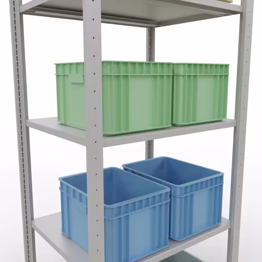 Étagère de base, étagère, système enfichable MULTIplus150, 2000 x 750 x 600 mm, 5 étagères, RAL 7035 gris clair de la marque Schulte Lagertechnik de la gamme de produits du système enfichable