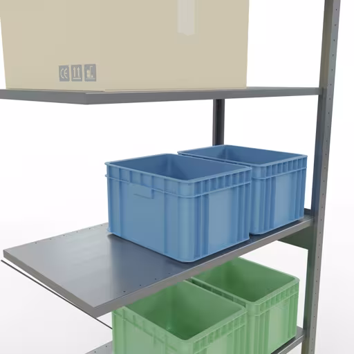 Rayonnage supplémentaire, étagère, système enfichable MULTIplus150, 2500 x 1000 x 500 mm (HxLxP), 6 étagères, traverse, galvanisé de la catégorie des étagères supplémentaires avec le GTIN 4004514202734 Rayonnage supplémentaire, rayonnage à étagères, système enfichable MULTIplus150, 2500 x 1000 x 500 mm, 6 étagères, galvanisé de la marque Schulte Lagertechnik de la gamme de produits du système enfichable