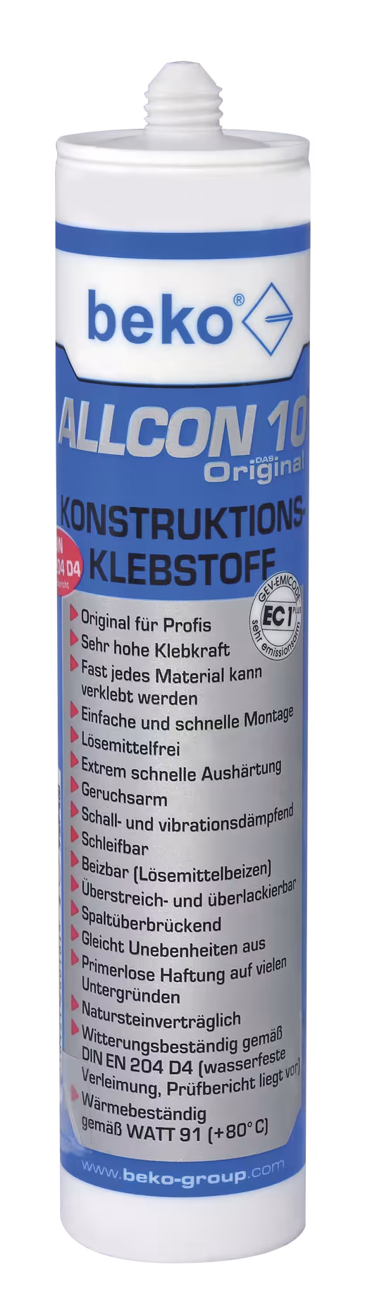 Adesivo da costruzione Allcon 10® 310 ml di Beko Adesivo da costruzione Allcon 10® 310 ml dalla categoria Adesivi PU e adesivi ibridi con articolo n. 260 100 310