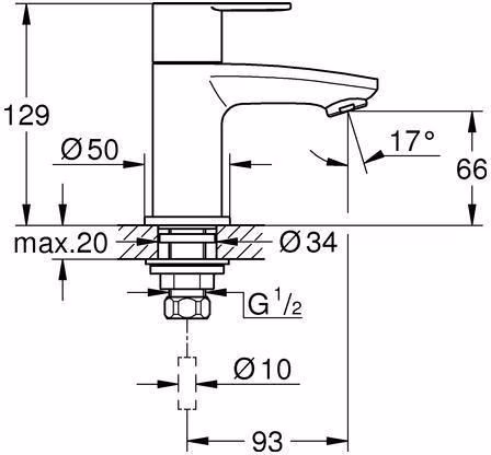 GROHE Robinet sur pied Eurostyle C 23039_2 XS-Size chrome