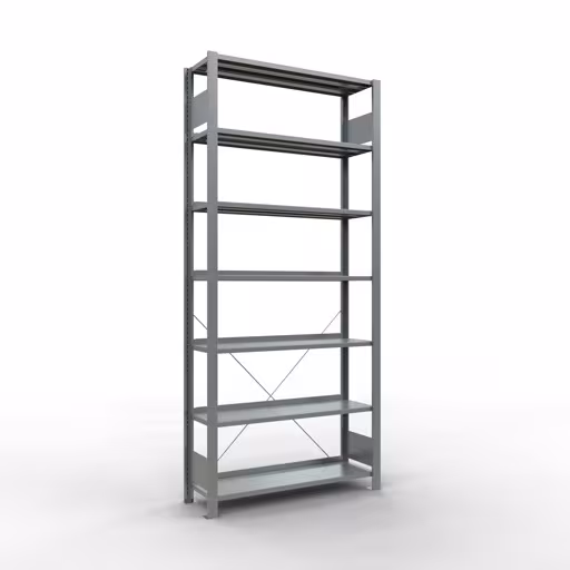 Figura n. 13 dell'articolo scaffale base, scaffale per ufficio, sistema a innesto MULTIplus85, 2300 x 1000 x 300 mm (AxLxP), 7 ripiani, traversa, zincato, con barra di arresto del gruppo di prodotti Scaffali per ufficio della marca Schulte Lagertechnik